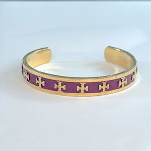 Tory Burch Raised Logo Cuff Bracelet